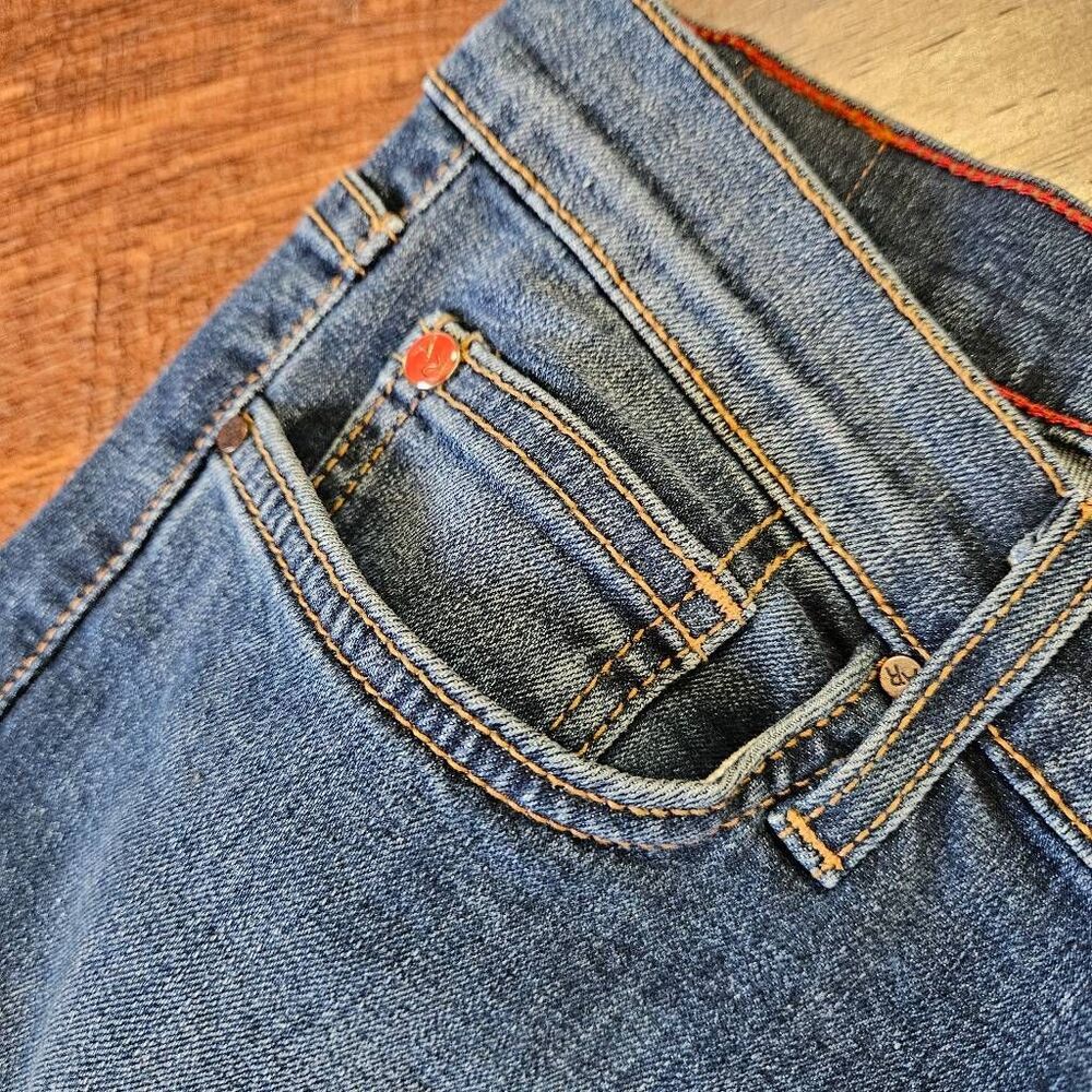 Angry Rabbit Distressed Blue Cropped Flare Jeans - Picture 6 of 9